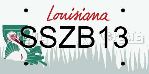 SSZB13 Louisiana License Plate