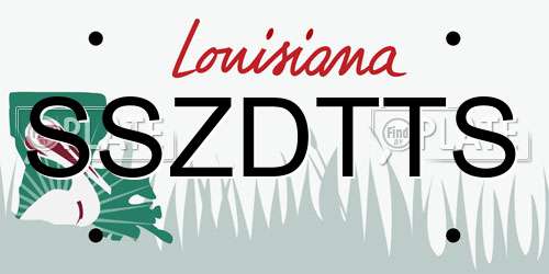 SSZDTTS Louisiana License Plate