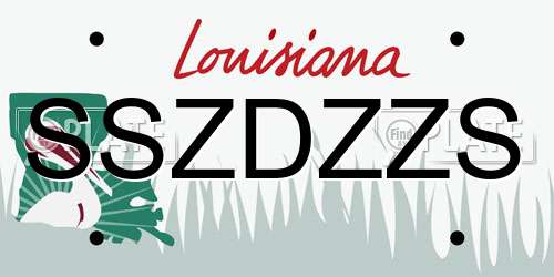 SSZDZZS Louisiana License Plate