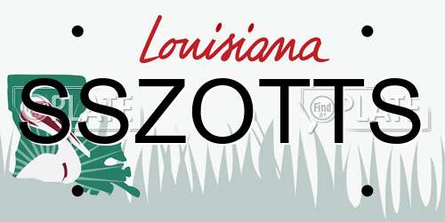 SSZOTTS Louisiana License Plate