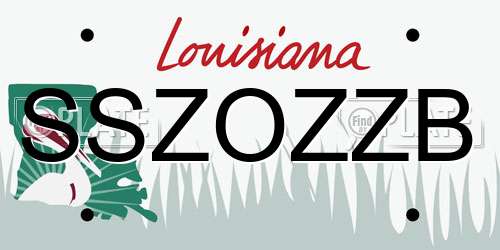 SSZOZZB Louisiana License Plate