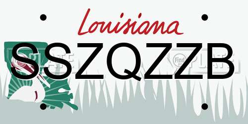 SSZQZZB Louisiana License Plate