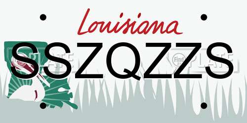 SSZQZZS Louisiana License Plate