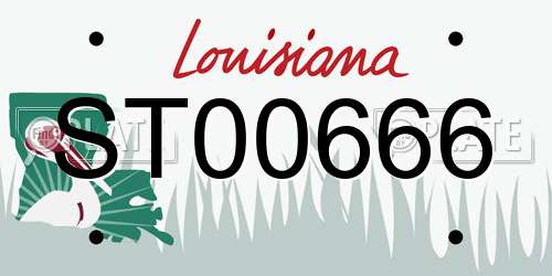 ST00666 Louisiana License Plate