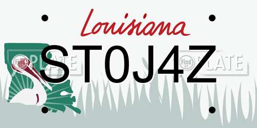 ST0J4Z Louisiana License Plate
