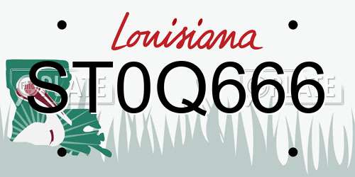 ST0Q666 Louisiana License Plate