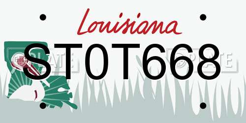 ST0T668 Louisiana License Plate