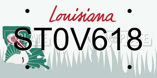 ST0V618 Louisiana License Plate