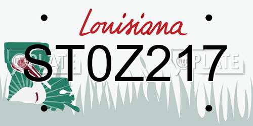 ST0Z217 Louisiana License Plate