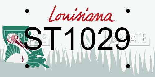 ST1029 Louisiana License Plate