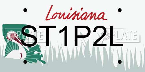 ST1P2L Louisiana License Plate