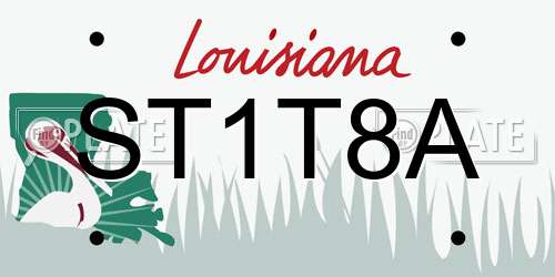 ST1T8A Louisiana License Plate