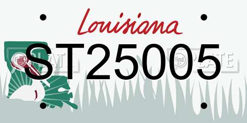 ST25005 Louisiana License Plate
