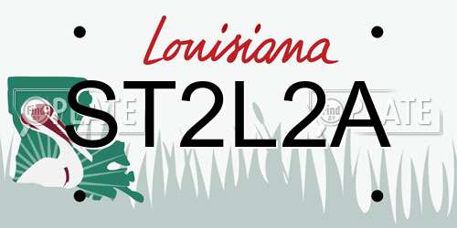 ST2L2A Louisiana License Plate