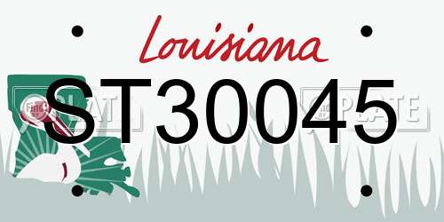 ST30045 Louisiana License Plate