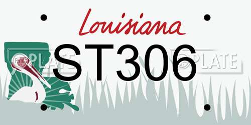 ST306 Louisiana License Plate