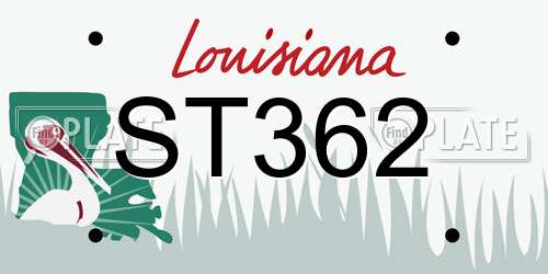 ST362 Louisiana License Plate