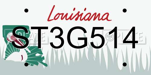 ST3G514 Louisiana License Plate