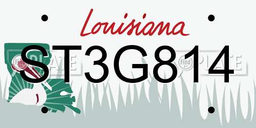 ST3G814 Louisiana License Plate