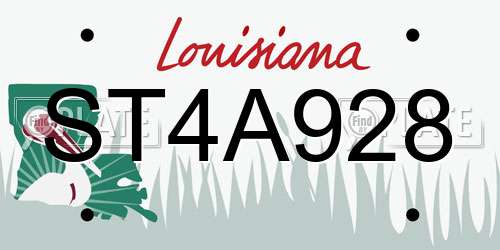 ST4A928 Louisiana License Plate