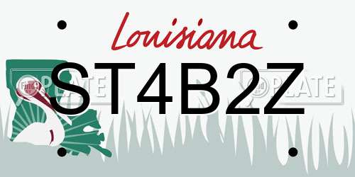 ST4B2Z Louisiana License Plate