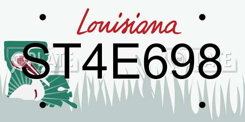 ST4E698 Louisiana License Plate