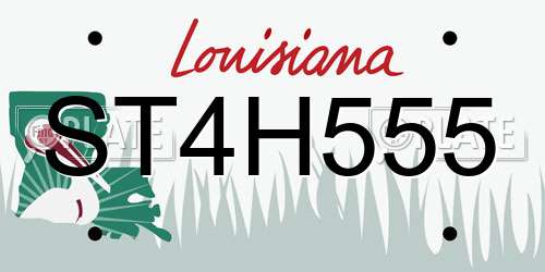 ST4H555 Louisiana License Plate