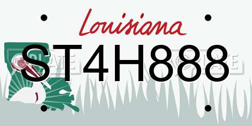 ST4H888 Louisiana License Plate