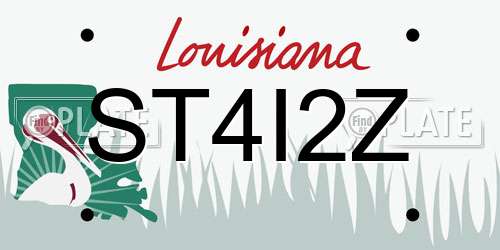 ST4I2Z Louisiana License Plate