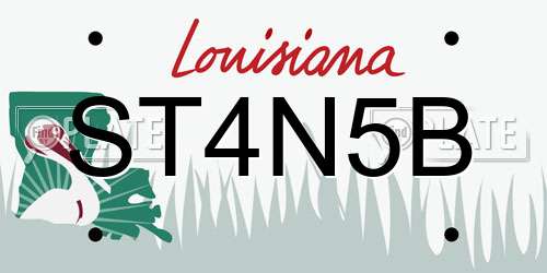ST4N5B Louisiana License Plate