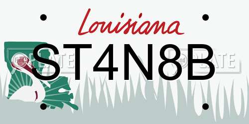 ST4N8B Louisiana License Plate
