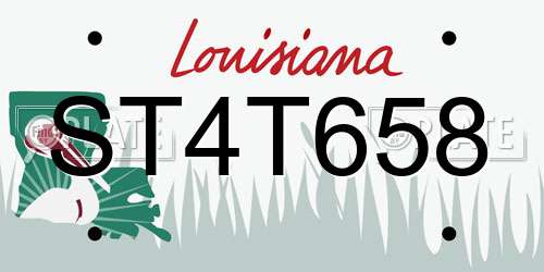 ST4T658 Louisiana License Plate