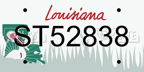 ST52838 Louisiana License Plate