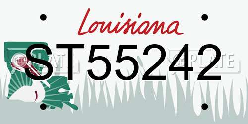 ST55242 Louisiana License Plate