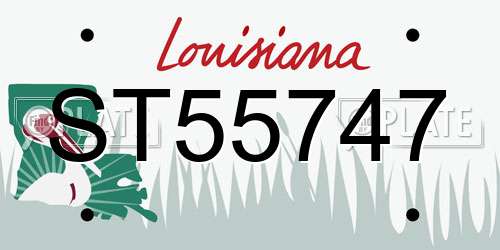ST55747 Louisiana License Plate