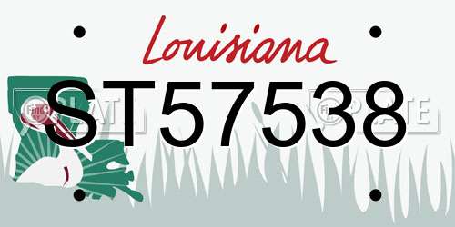 ST57538 Louisiana License Plate