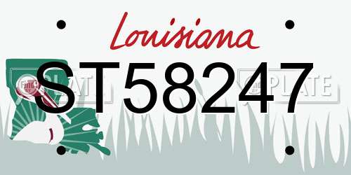 ST58247 Louisiana License Plate