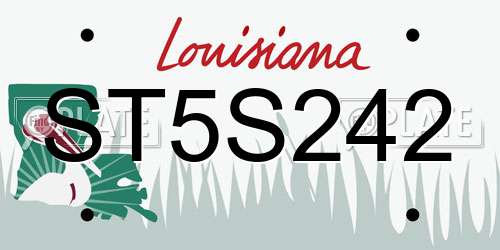 ST5S242 Louisiana License Plate