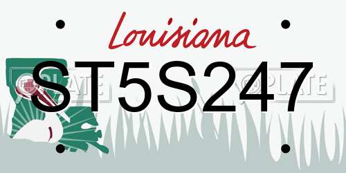 ST5S247 Louisiana License Plate
