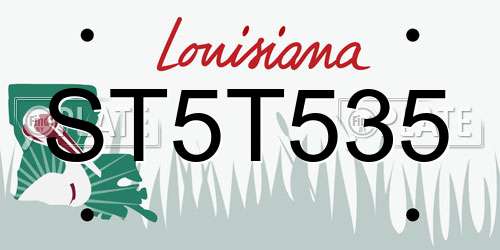 ST5T535 Louisiana License Plate