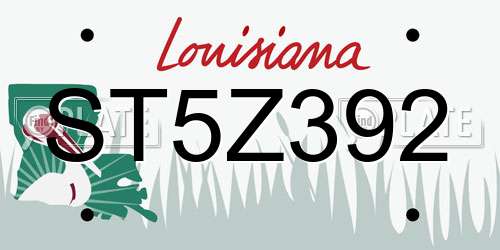 ST5Z392 Louisiana License Plate