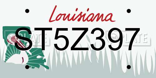 ST5Z397 Louisiana License Plate