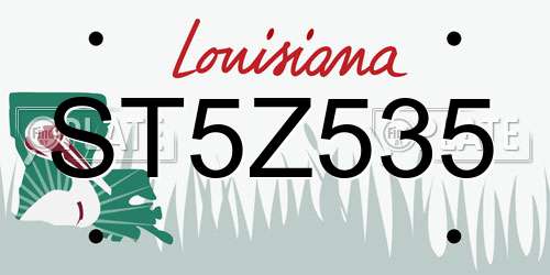 ST5Z535 Louisiana License Plate