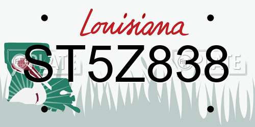 ST5Z838 Louisiana License Plate