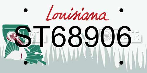 ST68906 Louisiana License Plate