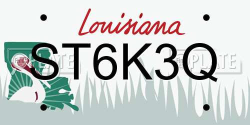 ST6K3Q Louisiana License Plate