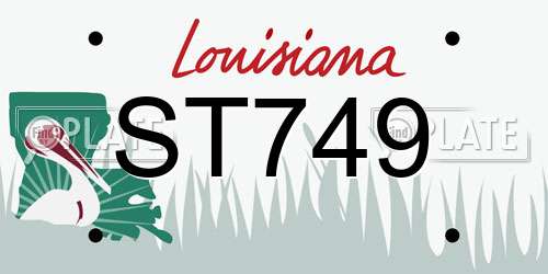 ST749 Louisiana License Plate