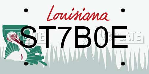 ST7B0E Louisiana License Plate