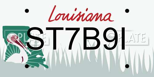 ST7B9I Louisiana License Plate