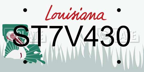 ST7V430 Louisiana License Plate